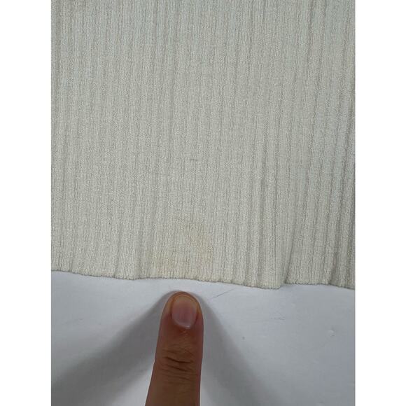 Ann Taylor Open Front Ribbed Cardigan Sweater Ivory size Large L - Picture 8 of 9